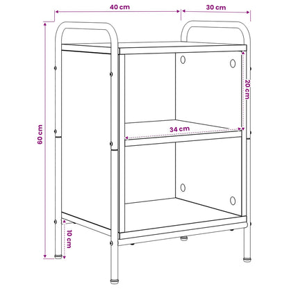 Bedside Cabinet Black Oak 40 x 30 x 60 cm Engineered Wood
