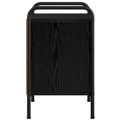Bedside Cabinet Black Oak 40 x 30 x 50 cm Engineered Wood
