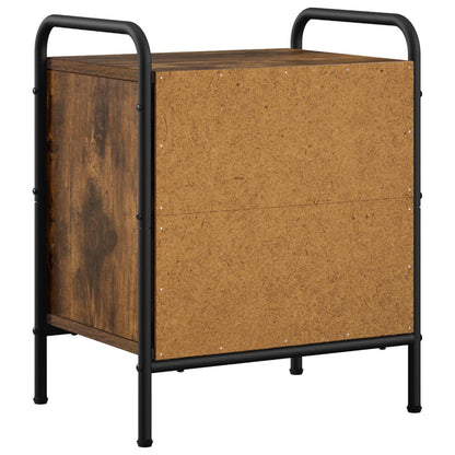Bedside Cabinet Smoked Oak 40 x 30 x 50 cm Engineered Wood