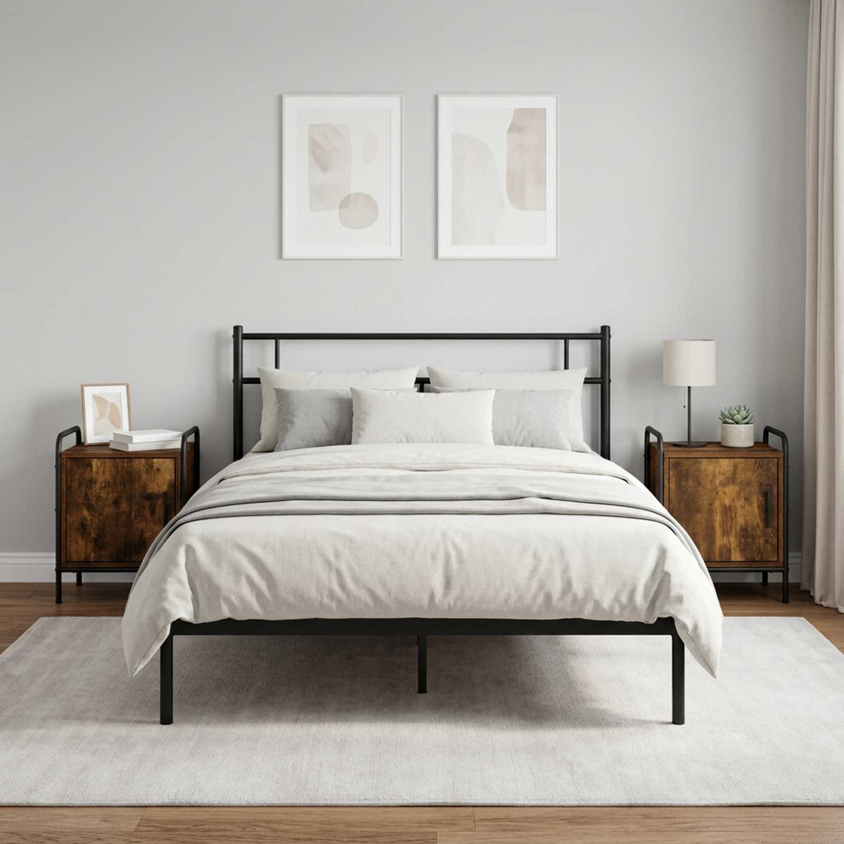 Bedside Cabinet 2 pcs Smoked Oak 40 x 30 x 50 cm