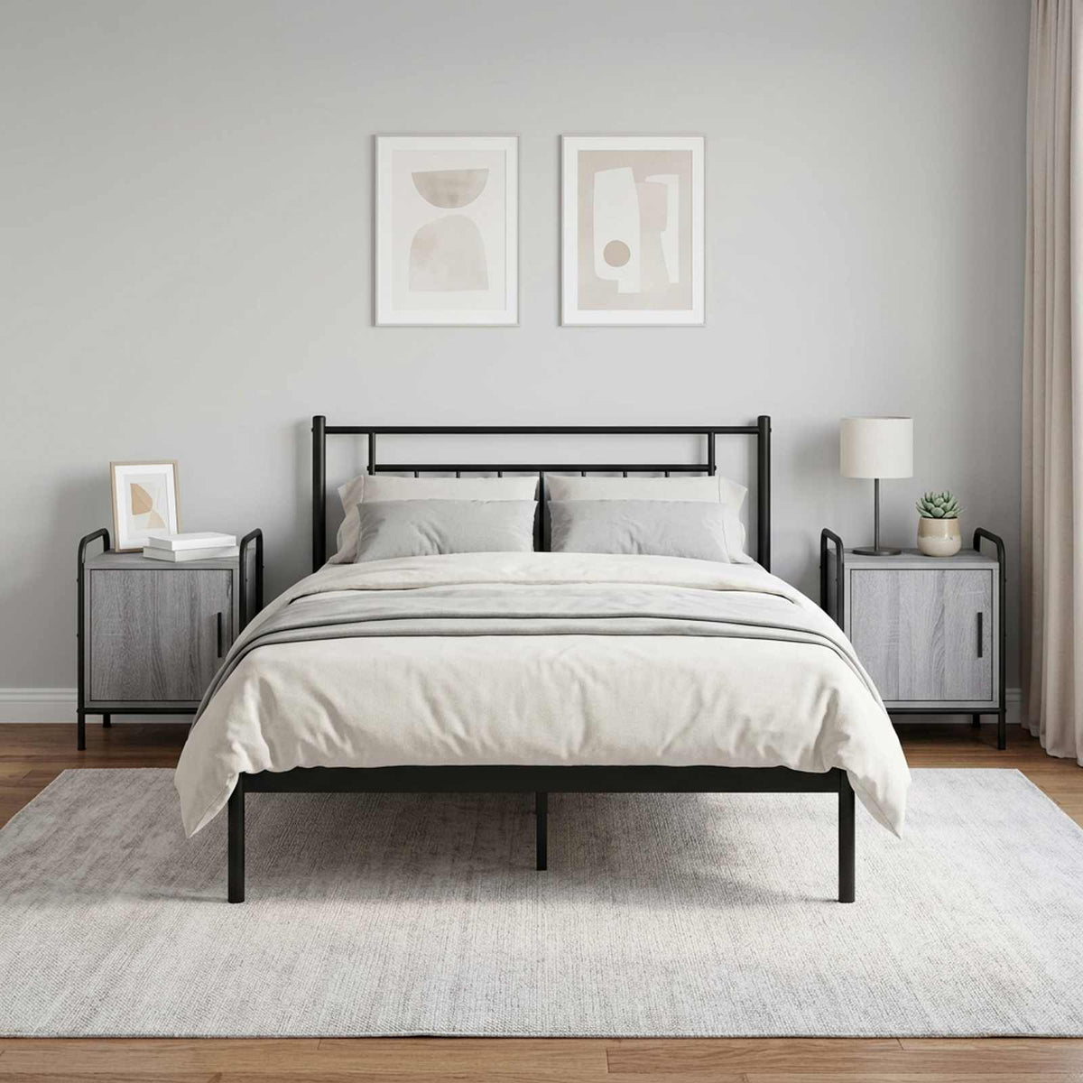 Bedside Cabinet 2 pcs Grey Sonoma 40 x 30 x 50 cm