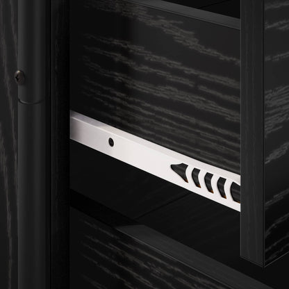 Bedside Cabinet Black Oak 48 x 36.5 x 60 cm Engineered Wood