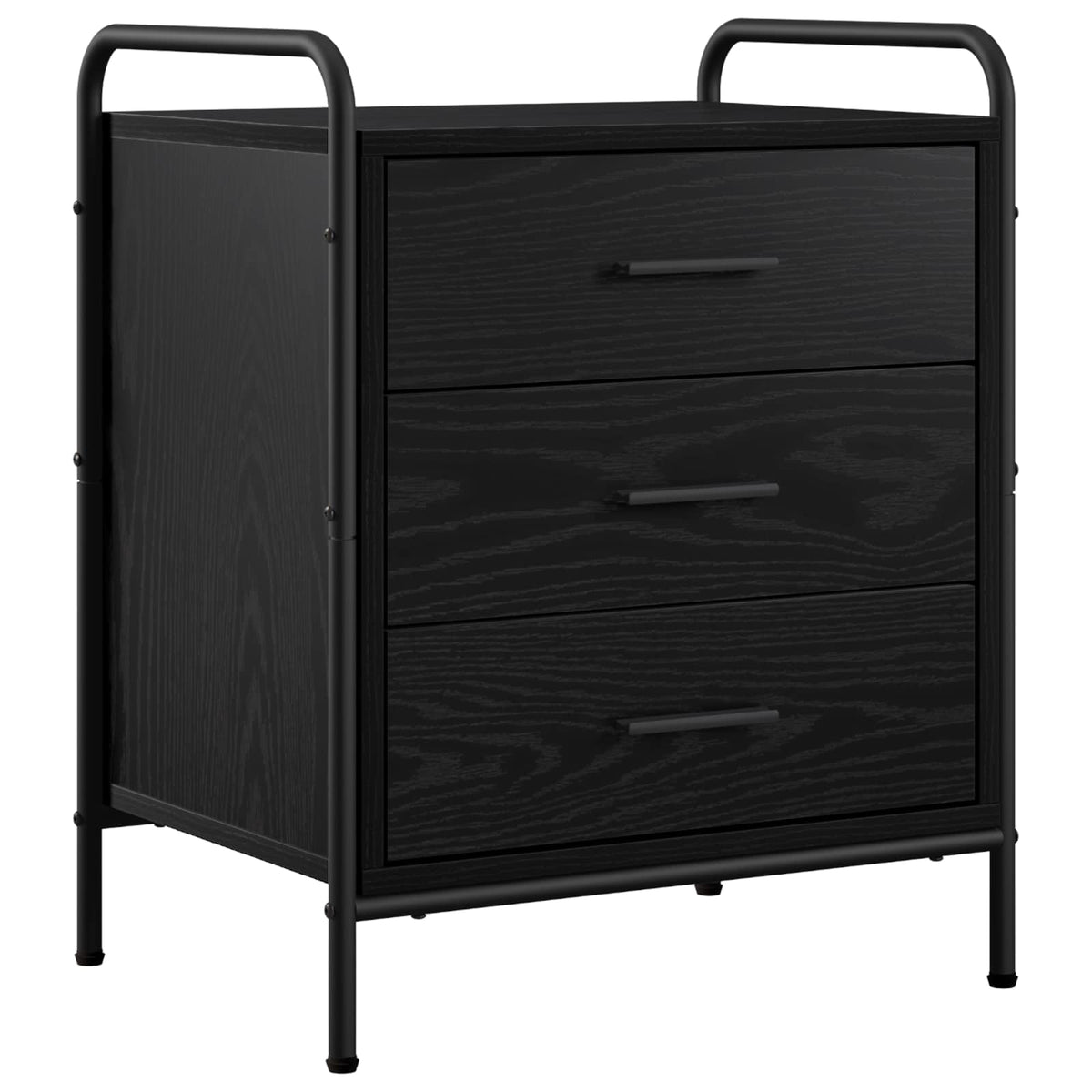 Bedside Cabinet Black Oak 48 x 36.5 x 60 cm Engineered Wood
