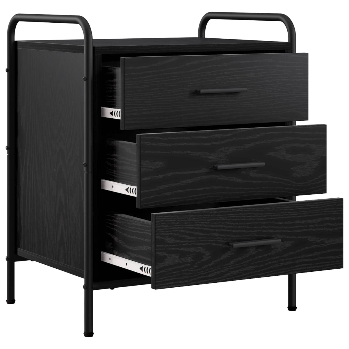 Bedside Cabinet Black Oak 48 x 36.5 x 60 cm Engineered Wood