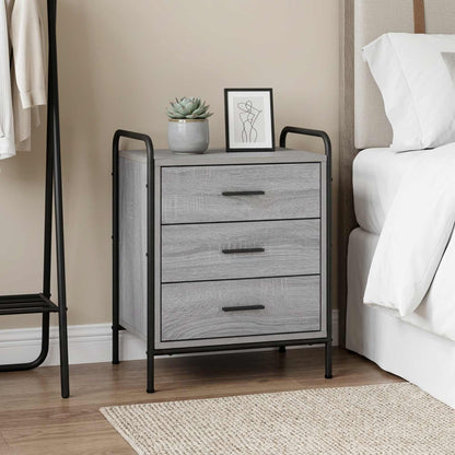 Bedside Cabinet Grey Sonoma 48 x 36.5 x 60 cm Engineered Wood