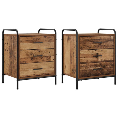 Bedside Cabinet 2 pcs Old Wood 48 x 36.5 x 60 cm