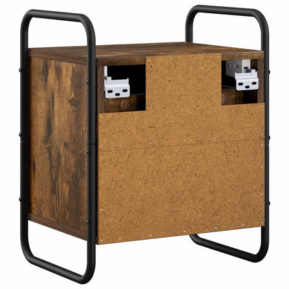 Hanging Bedside Cabinet 2 pcs Smoked Oak 40 x 30 x 50 cm
