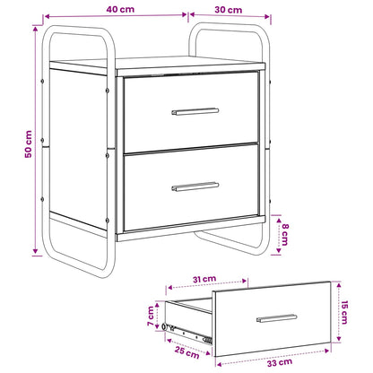 Hanging Bedside Cabinet Grey Sonoma 40 x 30 x 50 cm