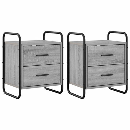 Hanging Bedside Cabinet 2 pcs Grey Sonoma 40 x 30 x 50 cm