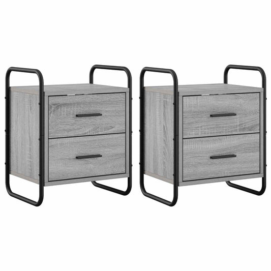 Hanging Bedside Cabinet 2 pcs Grey Sonoma 40 x 30 x 50 cm
