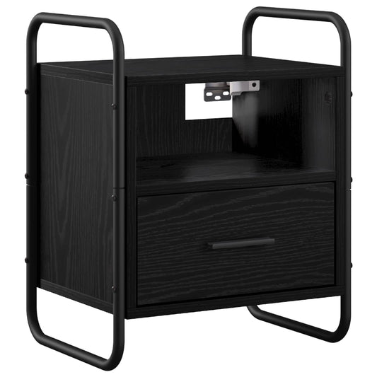 Hanging Bedside Cabinet Black Oak 40 x 30 x 50 cm