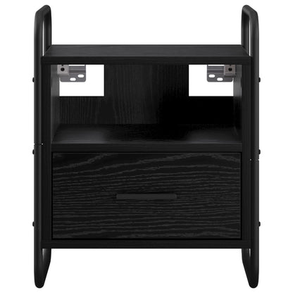 Hanging Bedside Cabinet Black Oak 40 x 30 x 50 cm