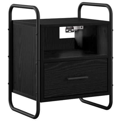 Hanging Bedside Cabinet 2 pcs Black Oak 40 x 30 x 50 cm