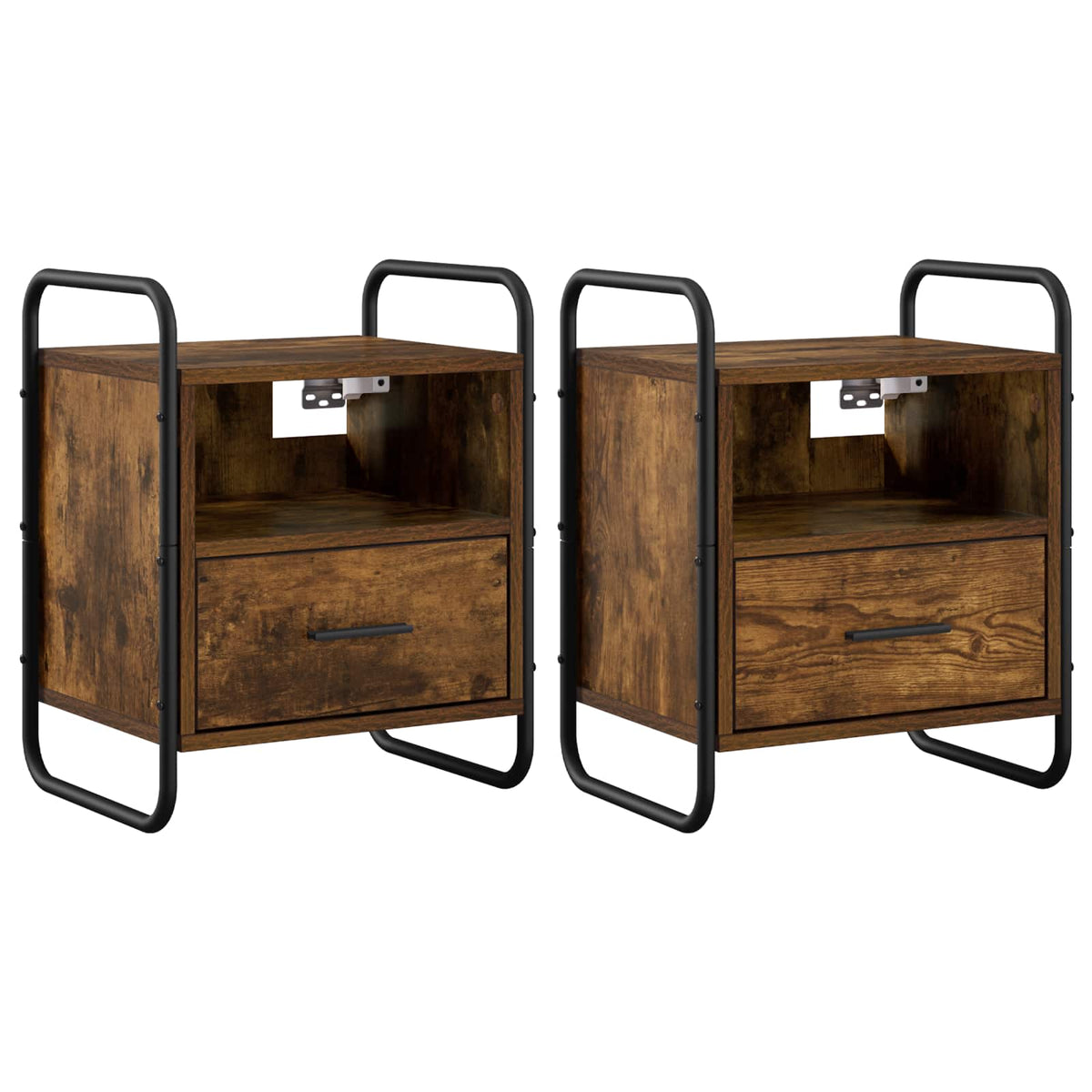 Hanging Bedside Cabinet 2 pcs Smoked Oak 40 x 30 x 50 cm