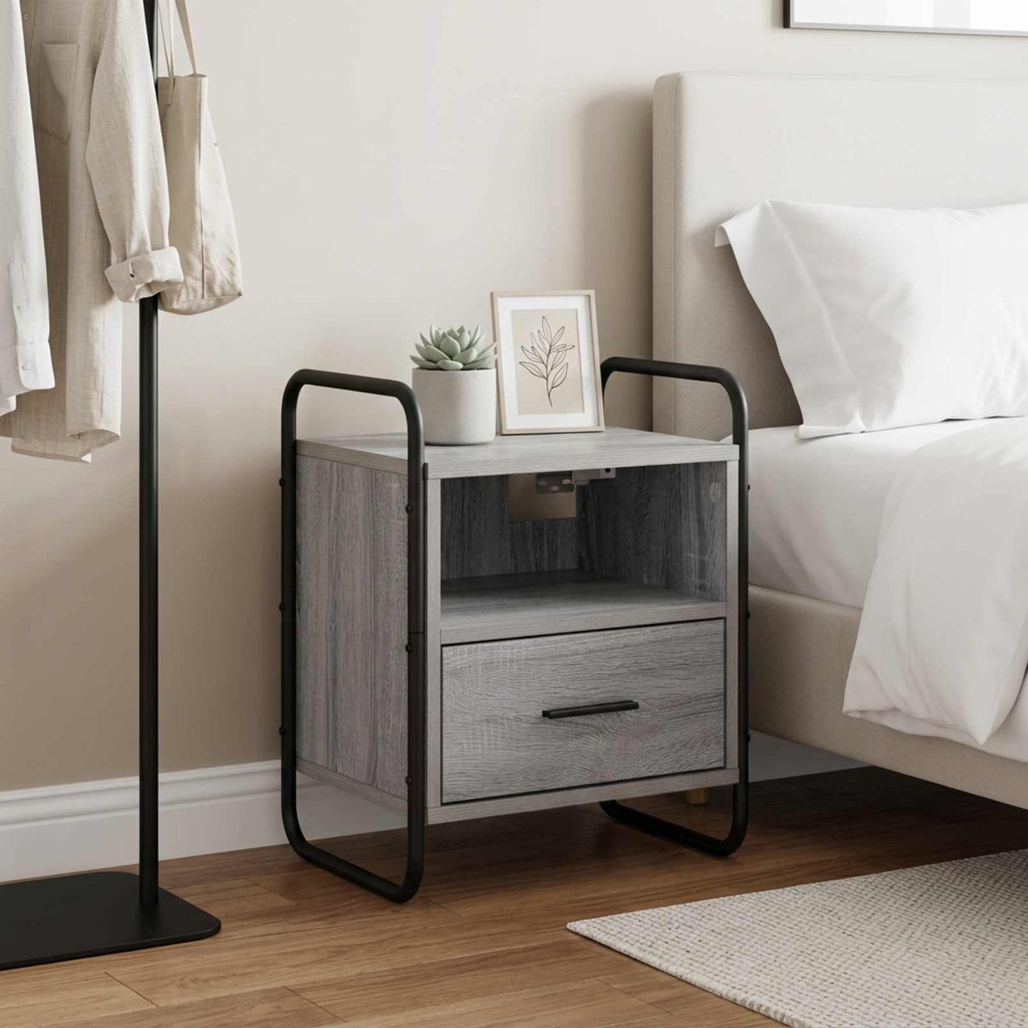 Hanging Bedside Cabinet Grey Sonoma 40 x 30 x 50 cm