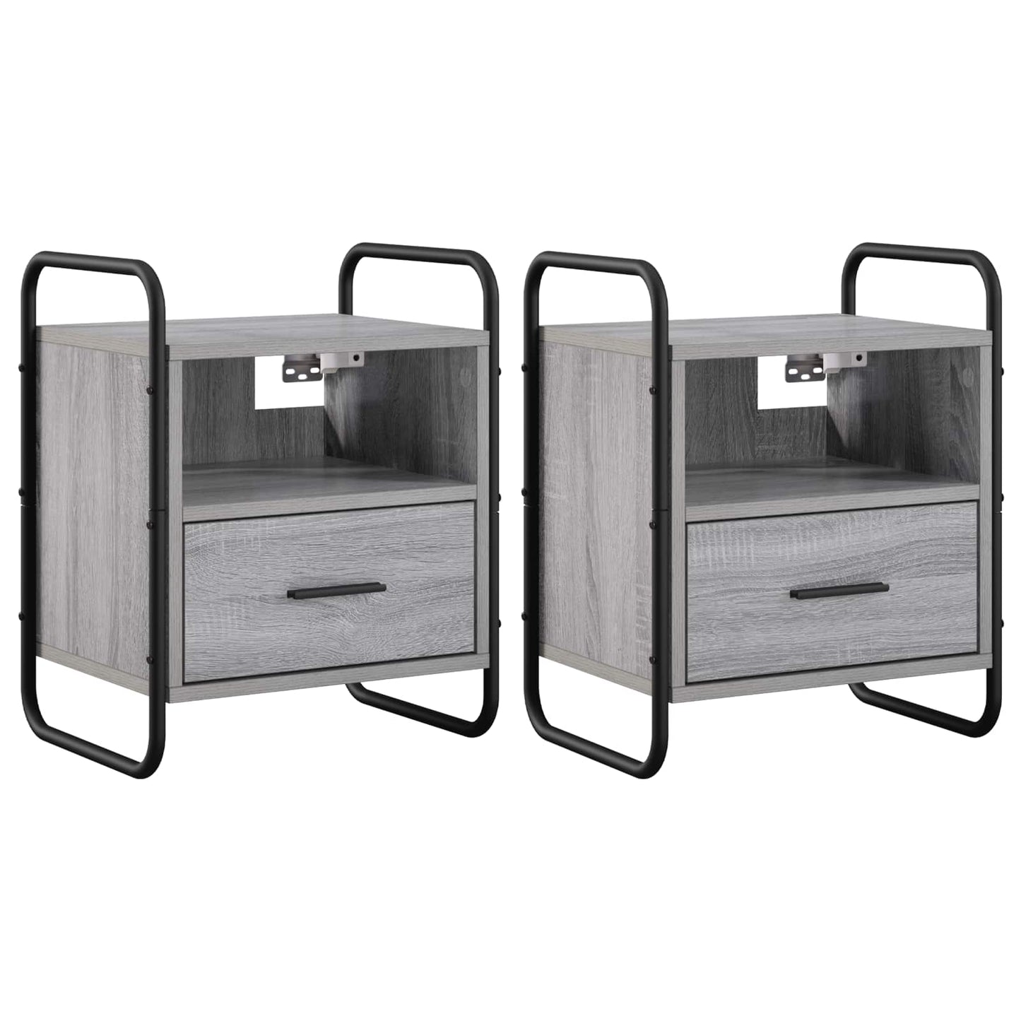 Hanging Bedside Cabinet 2 pcs Grey Sonoma 40 x 30 x 50 cm