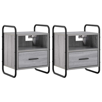 Hanging Bedside Cabinet 2 pcs Grey Sonoma 40 x 30 x 50 cm