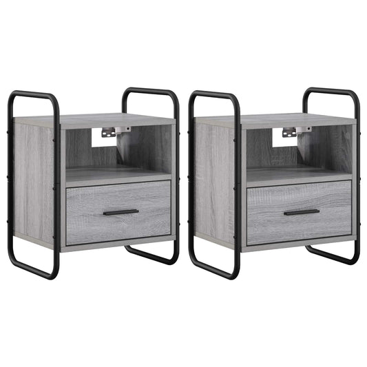 Hanging Bedside Cabinet 2 pcs Grey Sonoma 40 x 30 x 50 cm