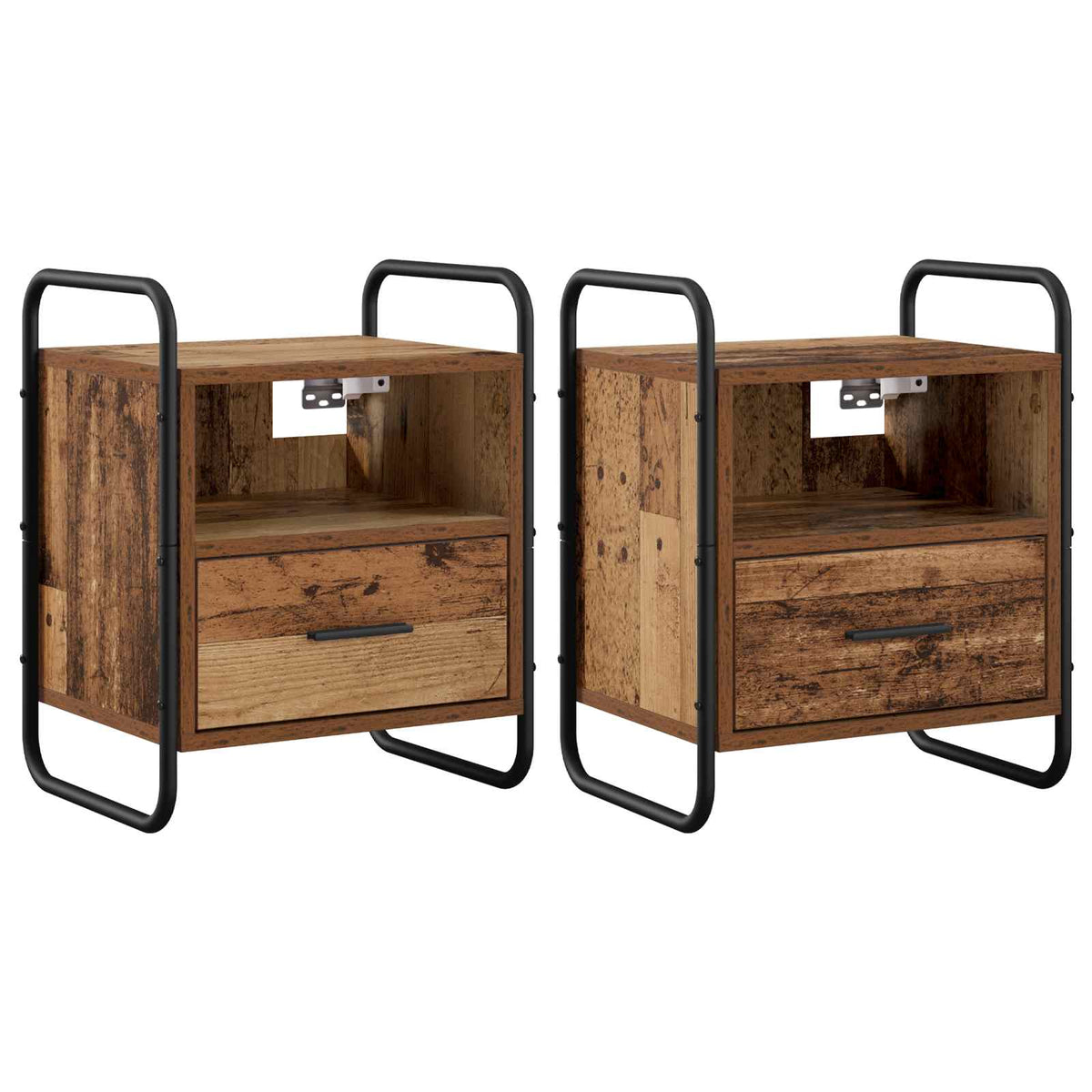 Hanging Bedside Cabinet 2 pcs Old Wood 40 x 30 x 50 cm