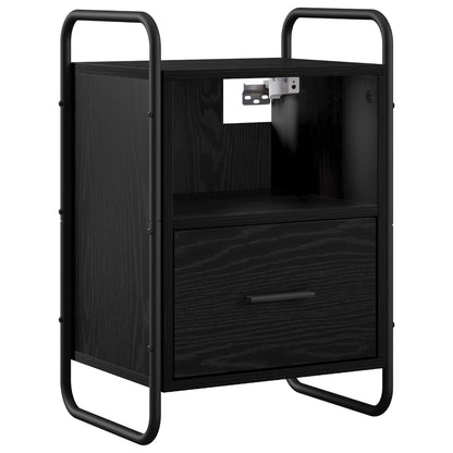 Hanging Bedside Cabinet Black Oak 40 x 30 x 60 cm