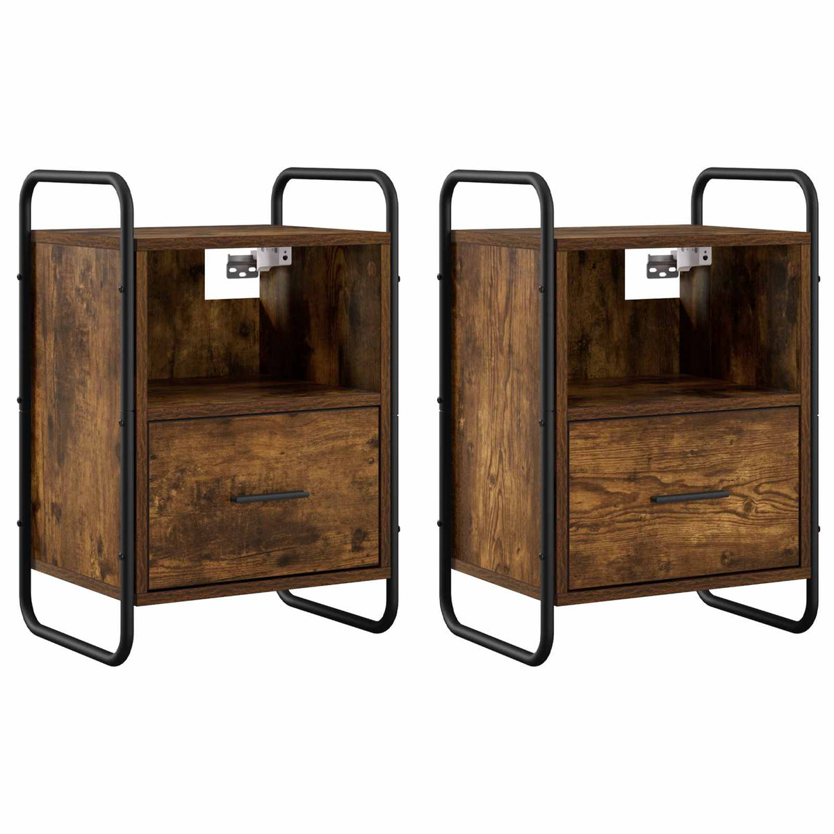 Hanging Bedside Cabinet 2 pcs Smoked Oak 40 x 30 x 60 cm
