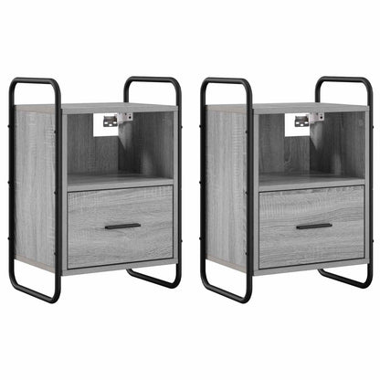 Hanging Bedside Cabinet 2 pcs Grey Sonoma 40 x 30 x 60 cm