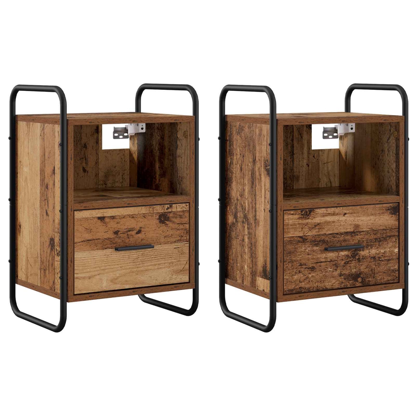 Hanging Bedside Cabinet 2 pcs Old Wood 40 x 30 x 60 cm