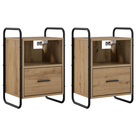 Hanging Bedside Cabinet 2 pcs Artisan Oak 40 x 30 x 60 cm