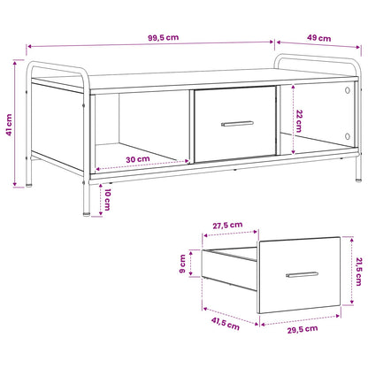 Coffee Table Smoked Oak 99.5 x 49 x 41 cm Engineered Wood