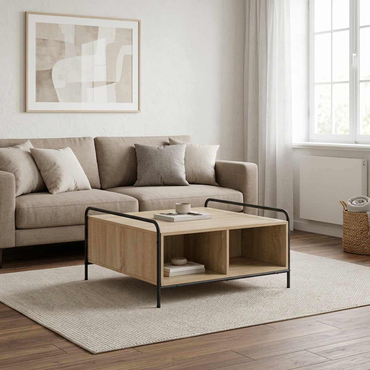 Coffee Table Sonoma Oak 80 x 80 x 41 cm Engineered Wood