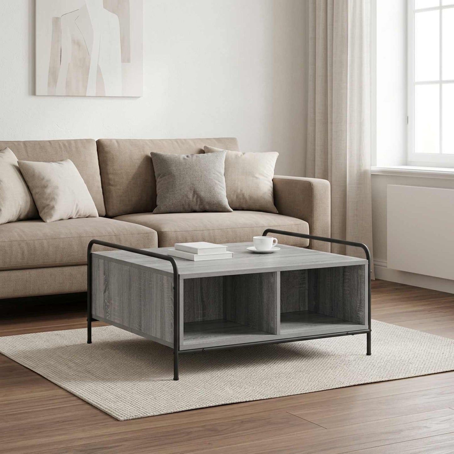 Coffee Table Grey Sonoma 80 x 80 x 41 cm Engineered Wood