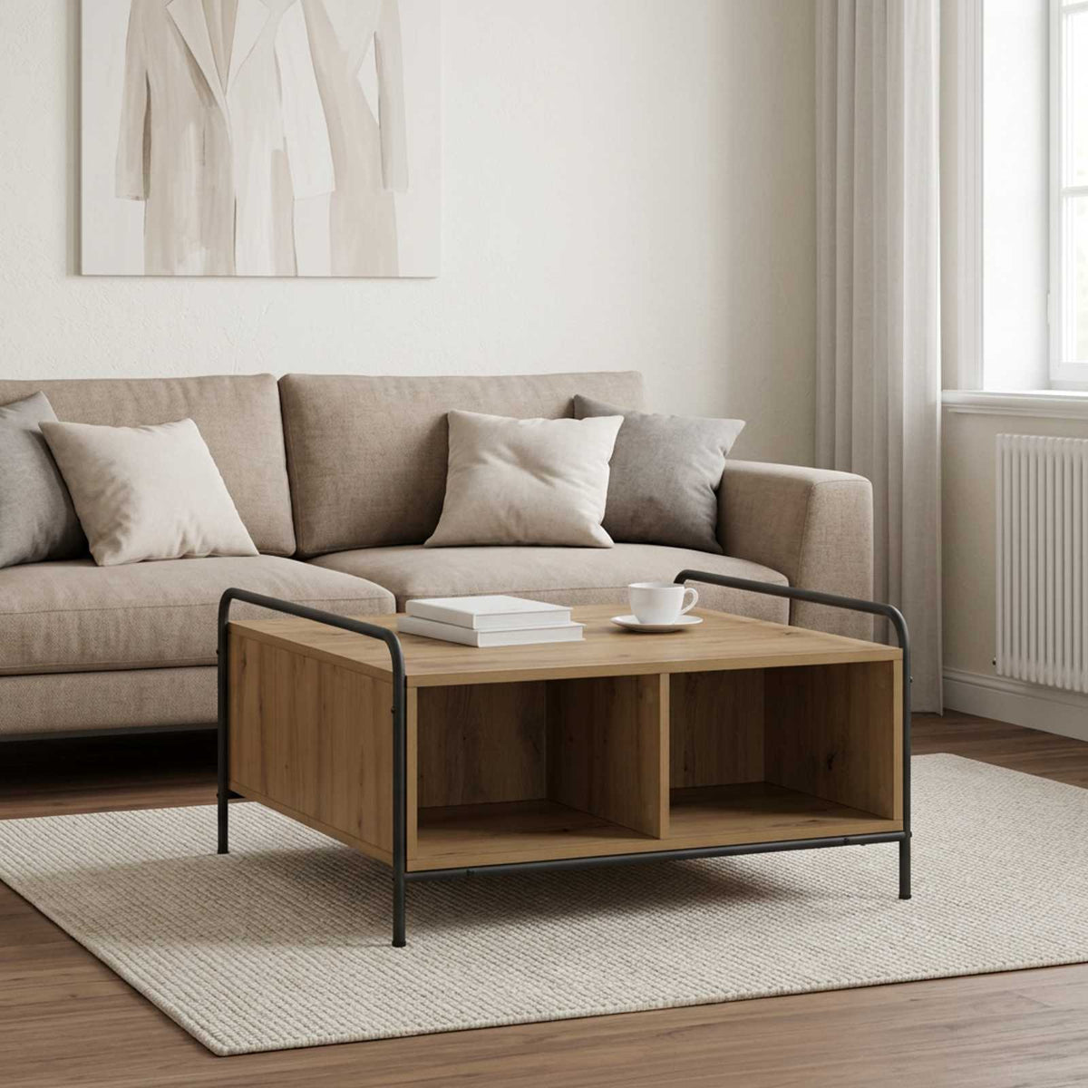 Coffee Table Artisan Oak 80 x 80 x 41 cm Engineered Wood