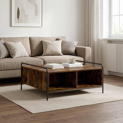 Coffee Table Smoked Oak 90 x 90 x 41 cm Engineered Wood