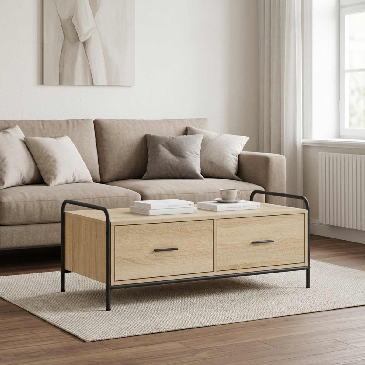 Coffee Table Sonoma Oak 99.5 x 49 x 41 cm Engineered Wood