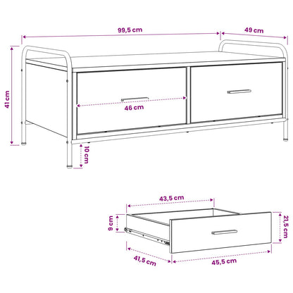 Coffee Table Artisan Oak 99.5 x 49 x 41 cm Engineered Wood