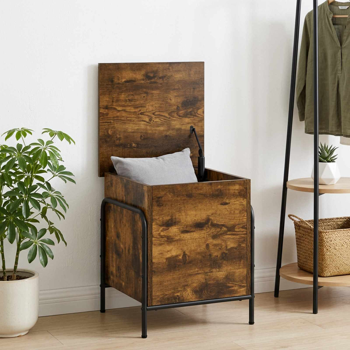 Storage Box Smoked Oak 40.5 x 40 x 49.5 cm Engineered Wood