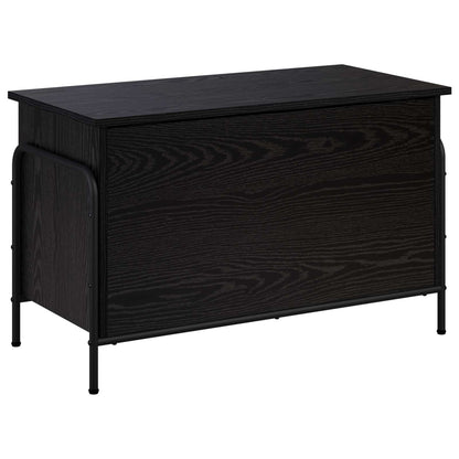 Storage Box Black Oak 80 x 40 x 49.5 cm Engineered Wood