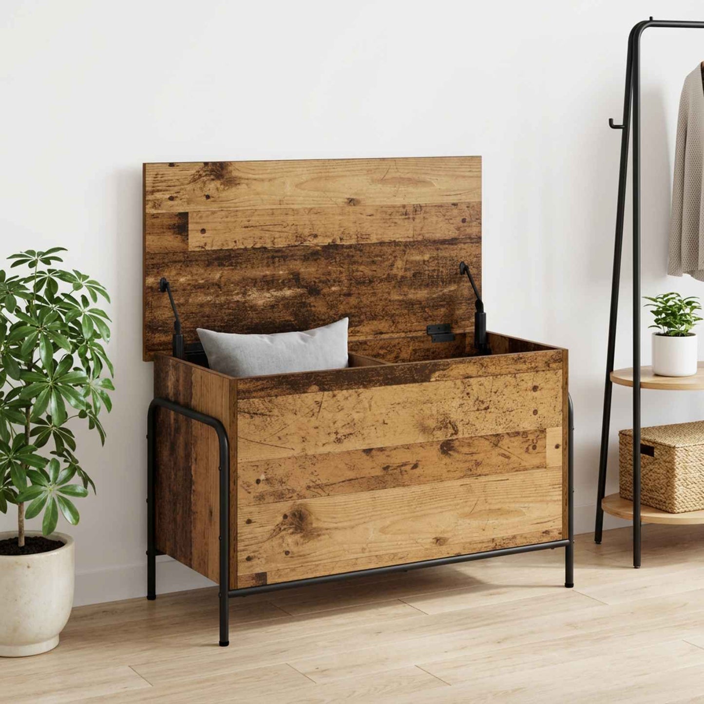 Storage Box Old Wood 80 x 40 x 49.5 cm Engineered Wood