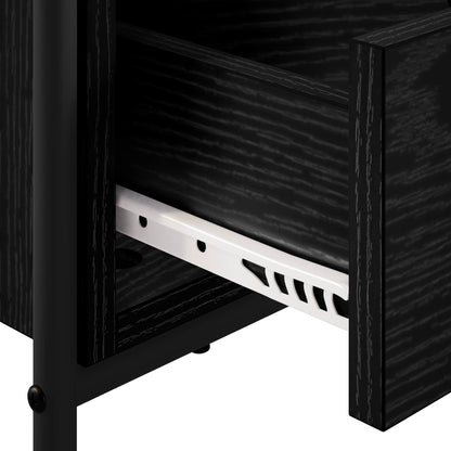 TV Cabinet 67.5 x 33 x 50 cm Black Oak Engineered Wood