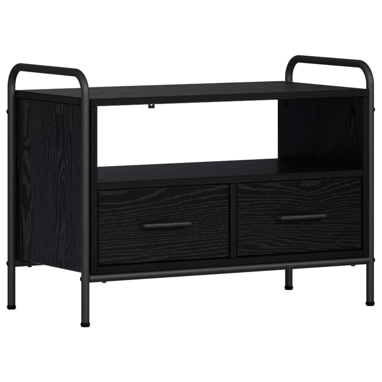 TV Cabinet 67.5 x 33 x 50 cm Black Oak Engineered Wood