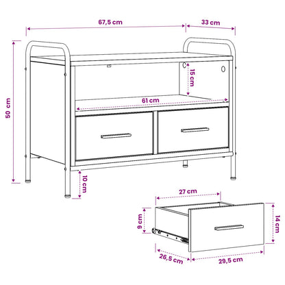 TV Cabinet 67.5 x 33 x 50 cm Artisan Oak Engineered Wood