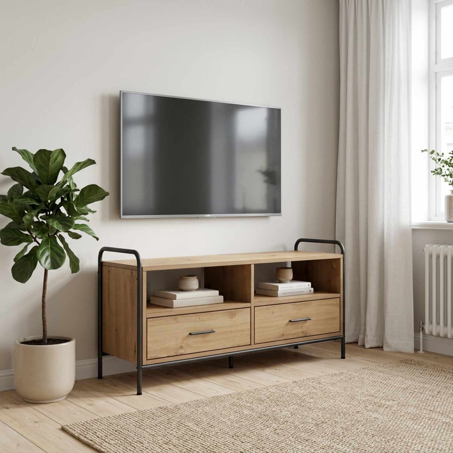 TV Cabinet 99.5 x 33 x 50 cm Artisan Oak Engineered Wood