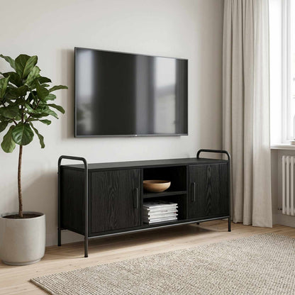 TV Cabinet 99 x 33 x 50 cm Black Oak Engineered Wood