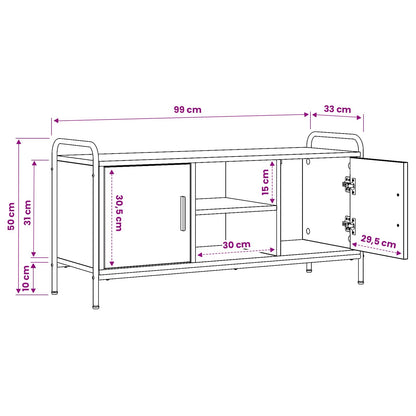 TV Cabinet 99 x 33 x 50 cm Grey Sonoma Engineered Wood