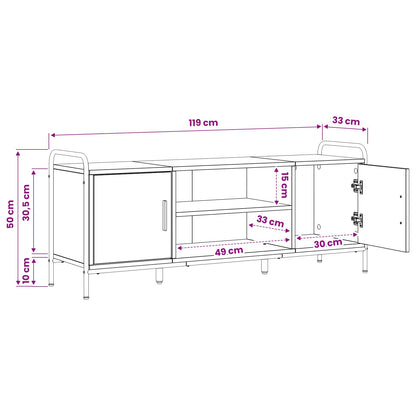 TV Cabinet 119 x 33 x 50 cm Artisan Oak