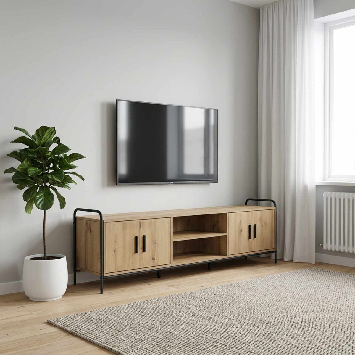 TV Cabinet 167.5 x 33 x 50 cm Artisan Oak Engineered Wood