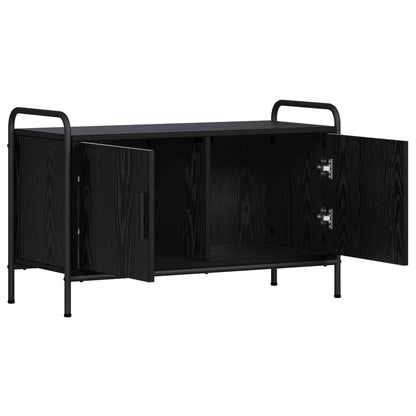 TV Cabinet 79.5 x 33 x 50 cm Black Oak Engineered Wood