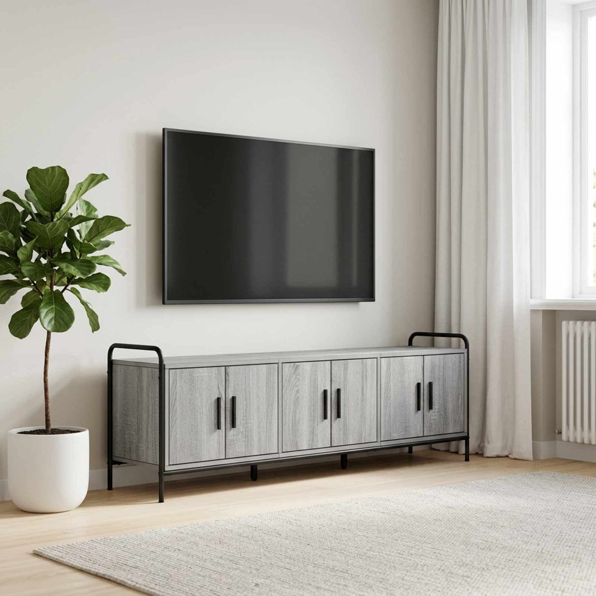 TV Cabinet 146 x 33 x 50 cm Grey Sonoma Engineered Wood