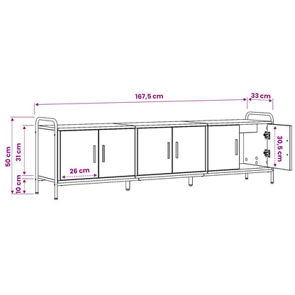 TV Cabinet 167.5 x 33 x 50 cm Grey Sonoma Engineered Wood
