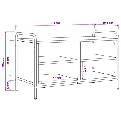 TV Cabinet 80 x 39.5 x 50 cm Black Oak Engineered Wood